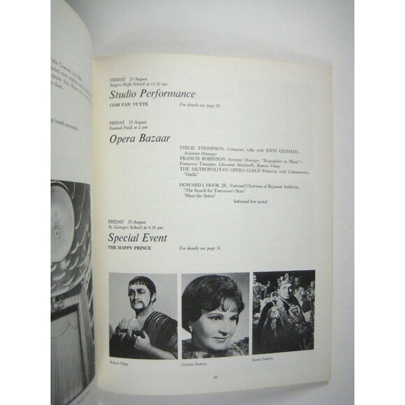 Verdi Festival Show Program Metropolitan Opera Newport 1967 MacBeth Bumbry - Picture 6 of 10